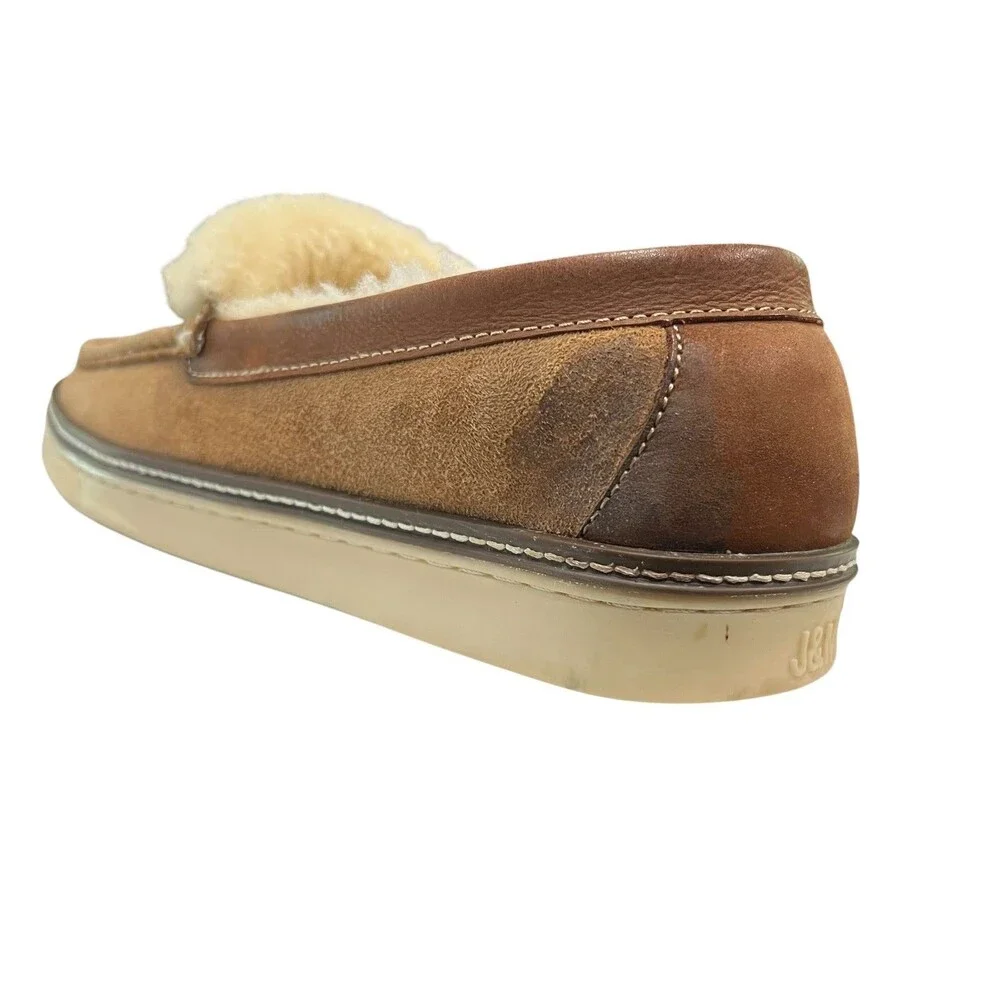 J&M by Johnston & Murphy Men's Fur Lined Moccasin Loafers Slippers  US 11